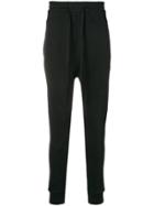 Ann Demeulemeester Droped Crotch Track Trousers - Black