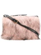 L'autre Chose Faux Fur Clutch Bag - Pink & Purple