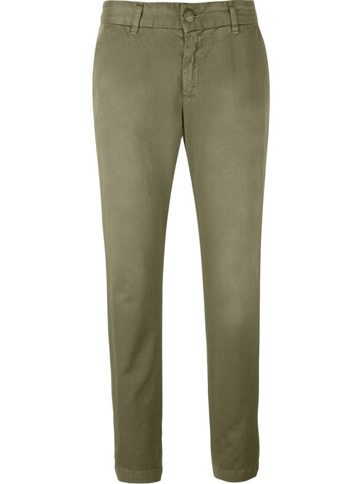 Current/elliott - 'the Buddy' Cropped Jeans - Women - Cotton - 27, Green, Cotton