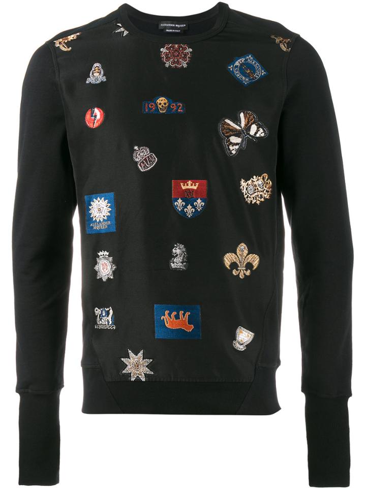 Alexander Mcqueen Badge Embroidered Sweatshirt - Black