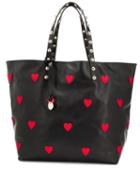 Red Valentino Red(v) Heart Appliqué Tote - Black