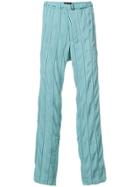 Haider Ackermann Striped Belted Trousers - Blue