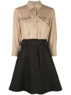 Paule Ka Contrast Top Dress - Neutrals