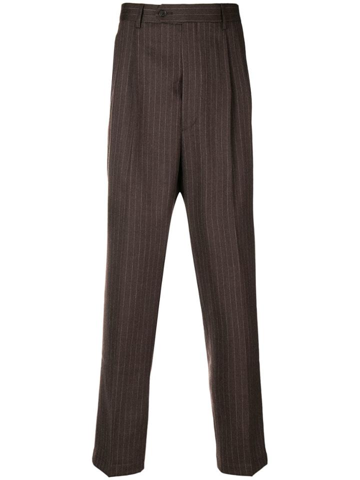 Lc23 Pinstripe Tapered Trousers - Brown