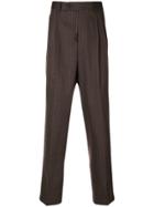 Lc23 Pinstripe Tapered Trousers - Brown