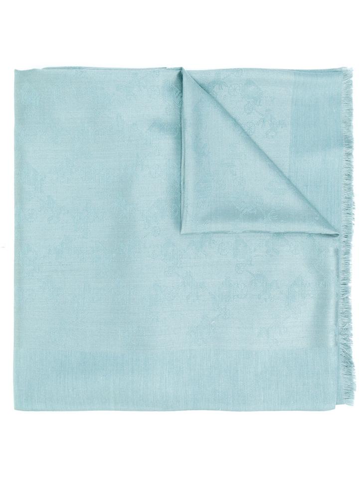Coach - Wrap Scarf - Women - Silk/wool - One Size, Blue, Silk/wool