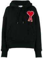 Ami Paris Logo Patch Hoodie - Black