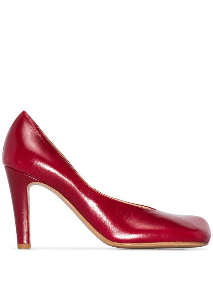 Bottega Veneta Bloc Square-toe 90mm Pumps - Red