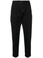 Pt01 Drop Crotch Cropped Trousers - Black