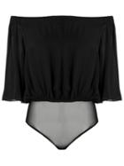 Andrea Marques Off Shoulder Bodysuit, Women's, Size: 38, Black, Silk