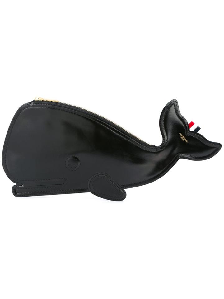 Thom Browne Whale Clutch Black Calf Leather