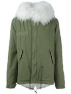 Mr & Mrs Italy Fox And Raccoon Fur Lined Jacket - Green