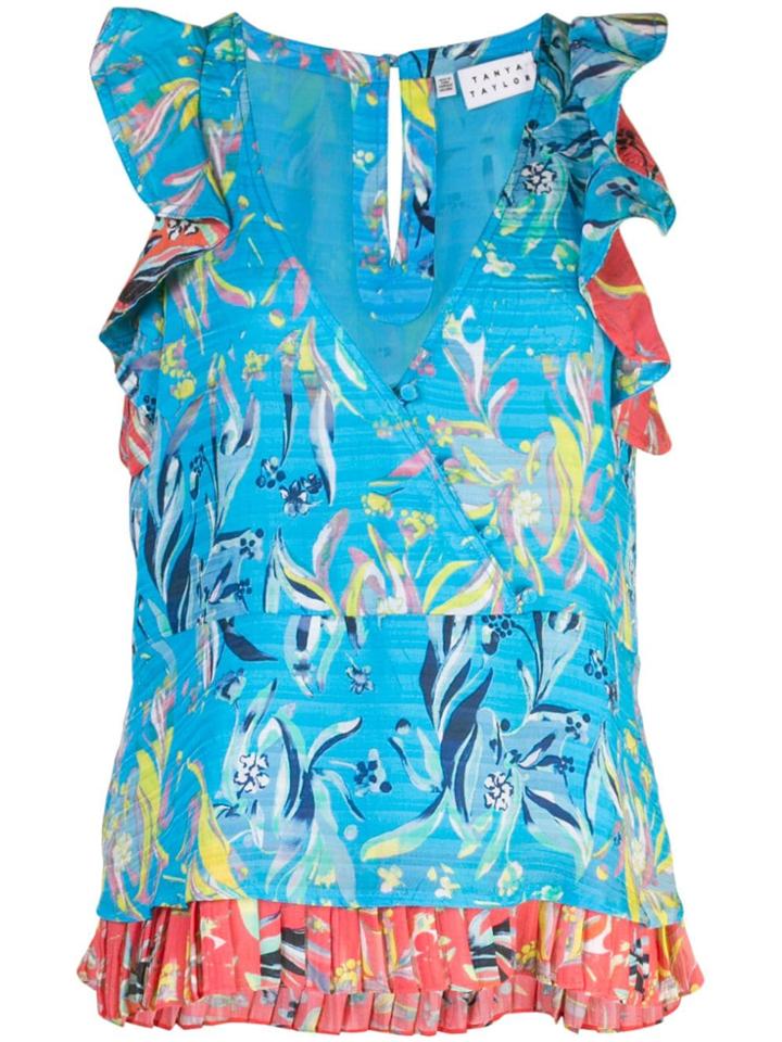 Tanya Taylor Floral Print Blouse - Blue