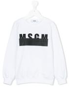 Msgm Kids - Logo Print Sweatshirt - Kids - Cotton - 10 Yrs, White