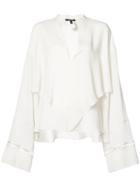 Derek Lam - Elongated Sleeves V-neck Blouse - Women - Silk - 40, White, Silk