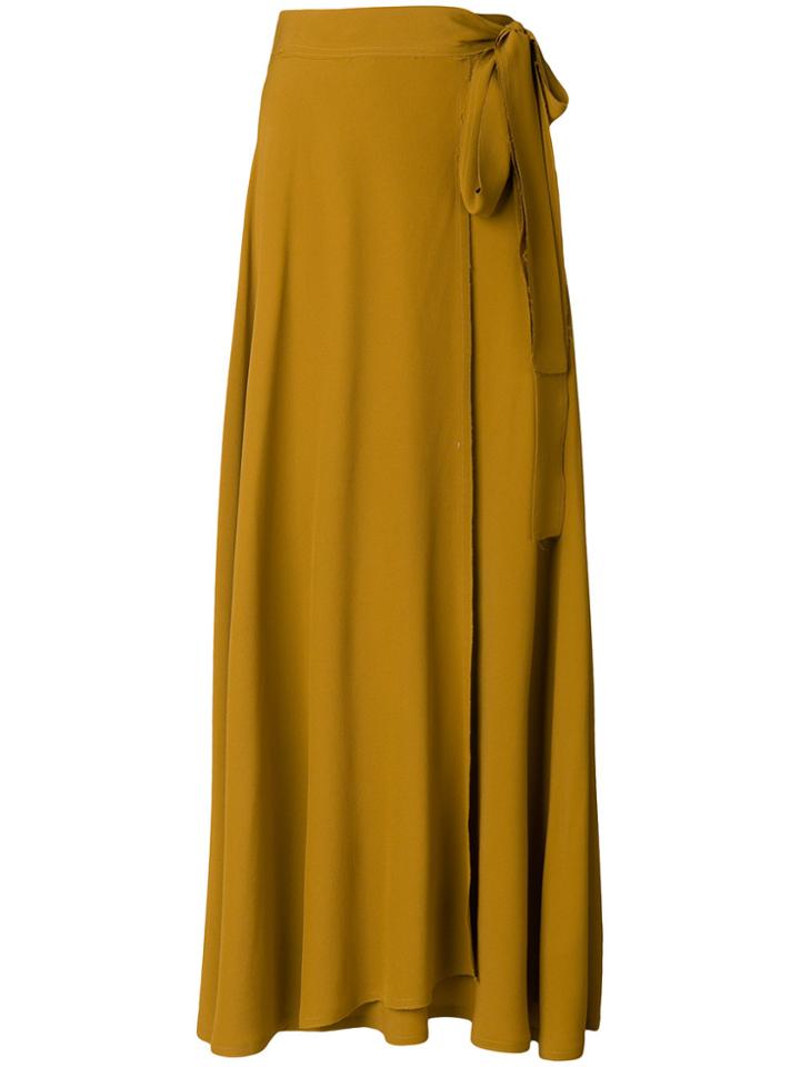 Veronique Leroy Wrap Tie Midi Skirt - Yellow & Orange