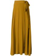 Veronique Leroy Wrap Tie Midi Skirt - Yellow & Orange