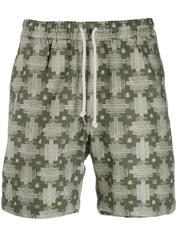 Universal Works Aztec Print Shorts - Green