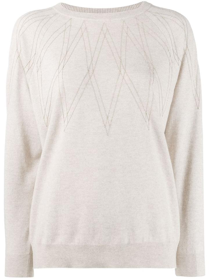 Brunello Cucinelli Embellished Jumper - Neutrals