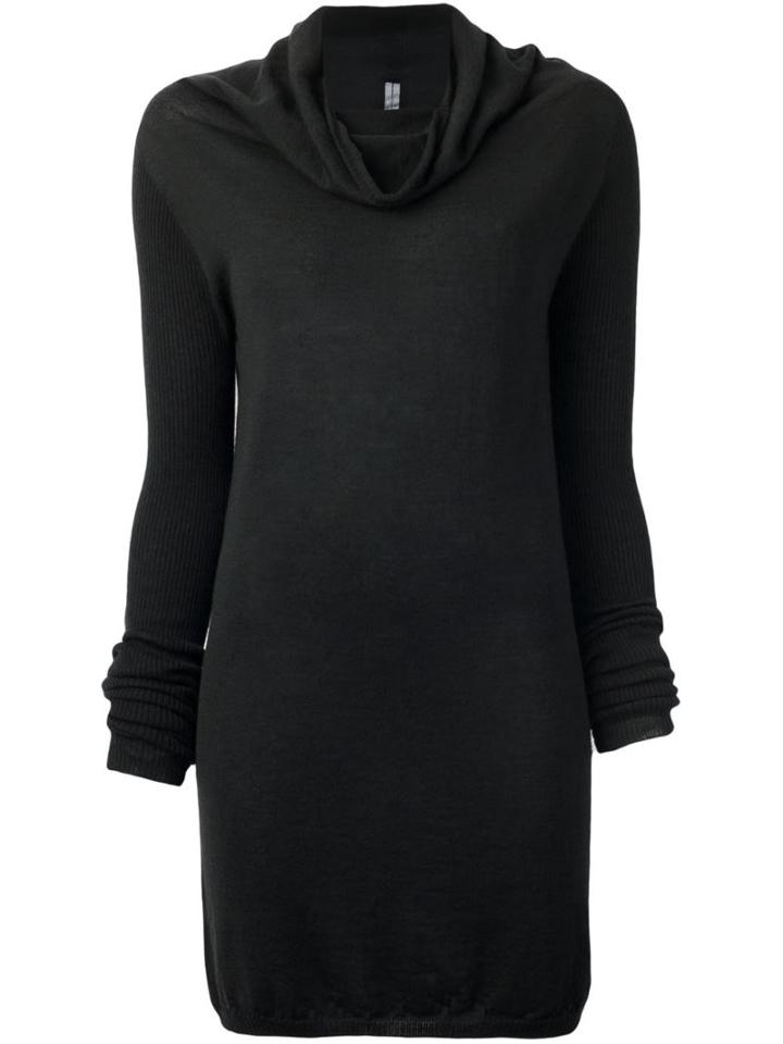 Rick Owens Cowl Neck Jumper, Women's, Size: Large, Black, Virgin Wool