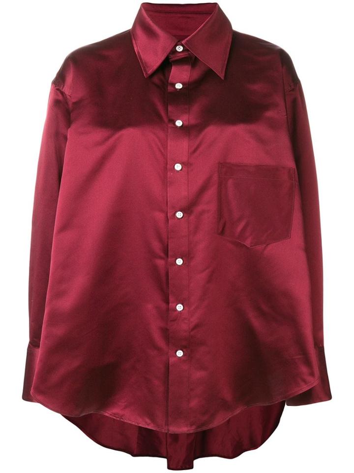 Matthew Adams Dolan Oversized Draped Shirt - Red