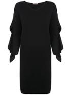 D.exterior Ruffled Sleeve Dress - Black