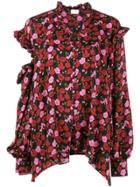 Magda Butrym Forli Cold-shoulder Floral Blouse - Multicolour