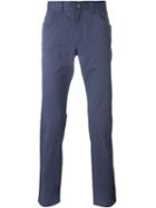 Brioni Slim Fit Trousers, Men's, Size: 33, Blue, Cotton/spandex/elastane