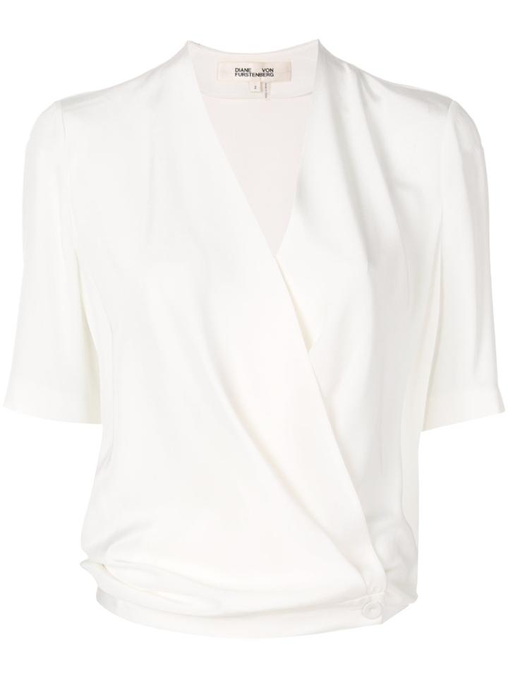 Diane Von Furstenberg Crossover Blouse - White