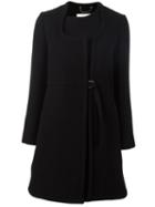 Chloé Asymmetric A-line Coat, Women's, Size: 38, Black, Silk/polyamide/viscose/virgin Wool