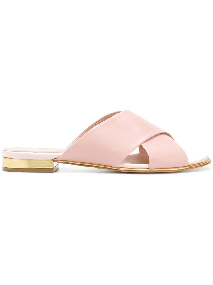 Sebastian Crossover Strap Sandals - Pink & Purple
