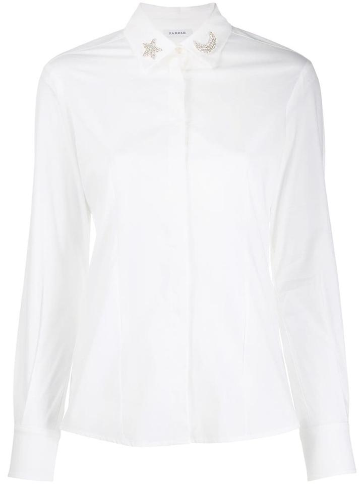 P.a.r.o.s.h. Embellished Collar Shirt - White