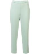 Theory Slim-fit Cropped Trousers - Green