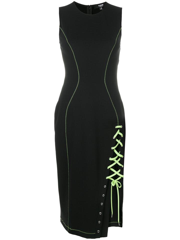 Versus Neon Lace Tie Dress - Black