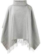 Fabiana Filippi Fringed Poncho - Grey