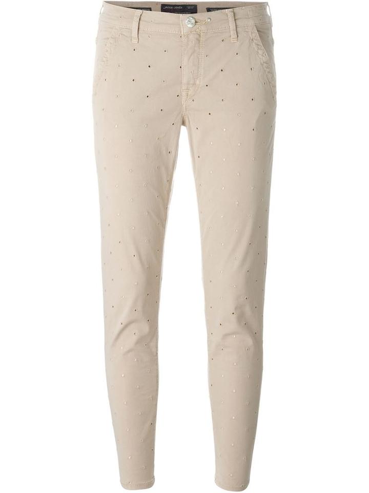 Jacob Cohen Eyelet Pattern Slim Fit Cropped Trousers