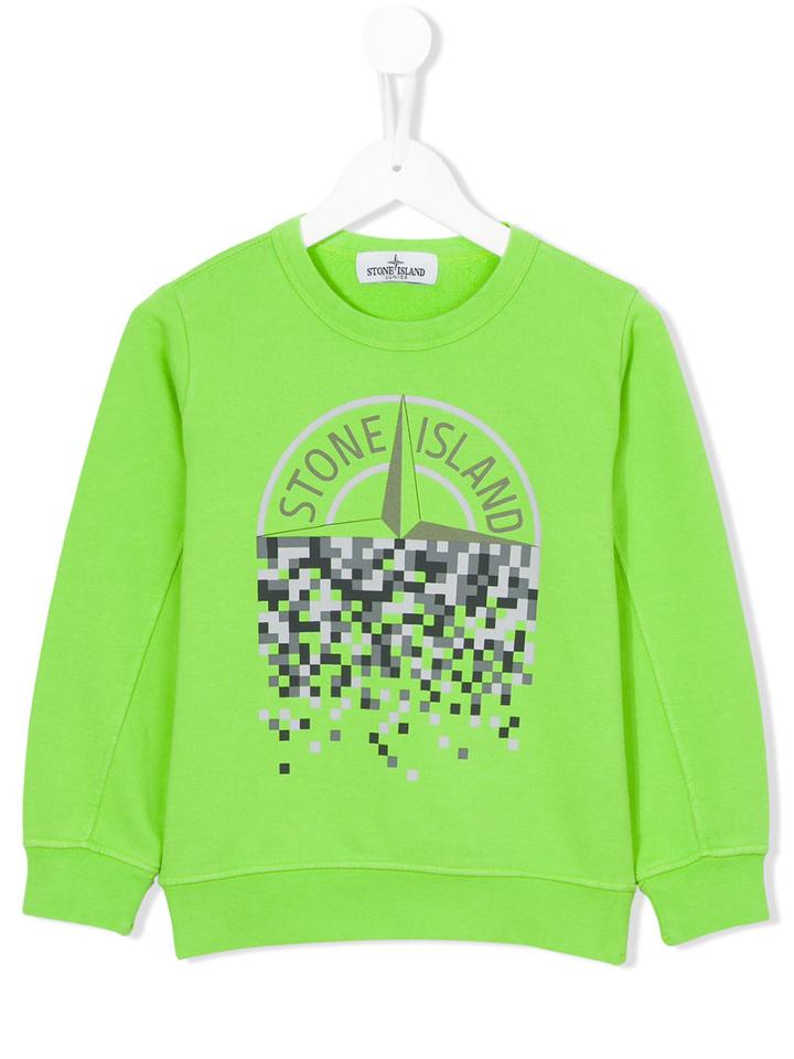 Stone Island Kids Logo Front Sweatshirt, Boy's, Size: 10 Yrs, Green