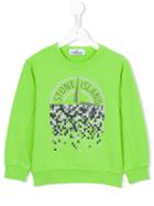 Stone Island Kids Logo Front Sweatshirt, Boy's, Size: 10 Yrs, Green
