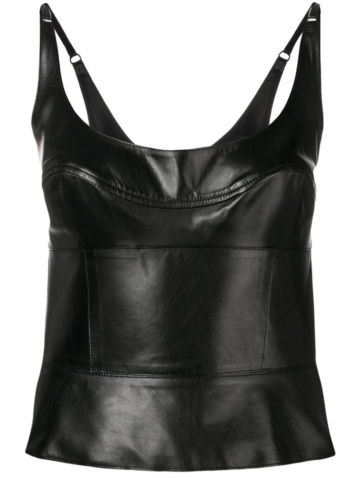 Ermanno Scervino Leather Top - Black