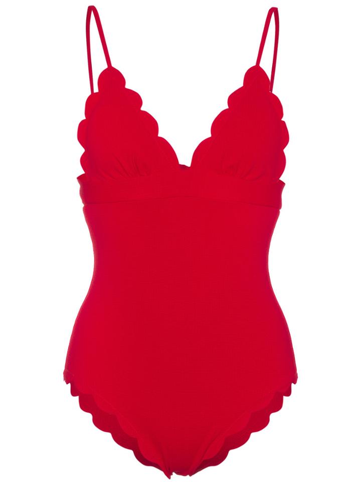 Marysia Santa Clara Scalloped Maillot - Red