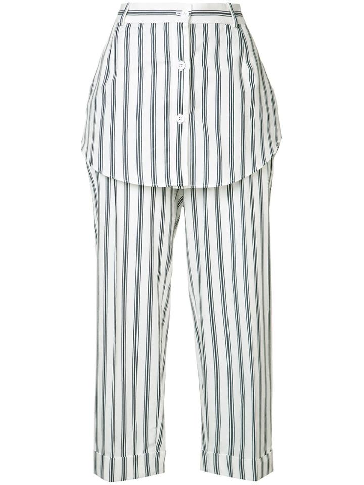 Monse Striped Skirt Trousers - White