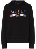 Gucci Hologram Logo Cotton Hoodie - Black