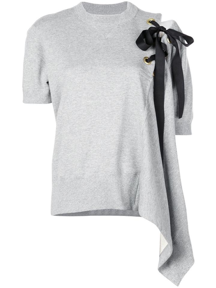 Sacai Tie Shoulder Detail Top - Grey