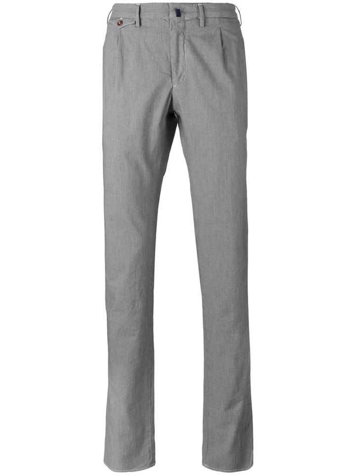 Incotex - Fine Dog Tooth Trousers - Men - Cotton/spandex/elastane - 52, Grey, Cotton/spandex/elastane