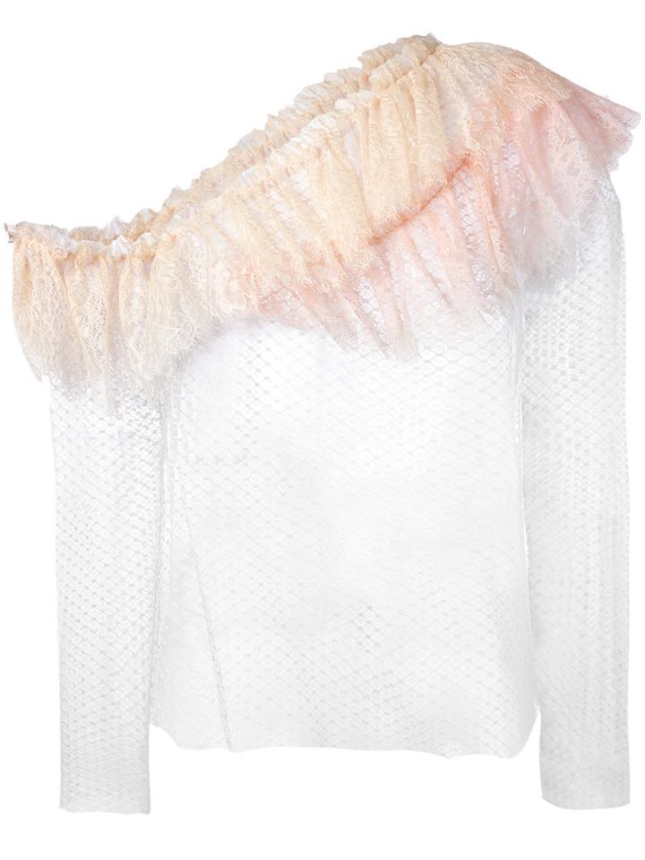 Philosophy Di Lorenzo Serafini Ruffle Trim Top - Pink & Purple
