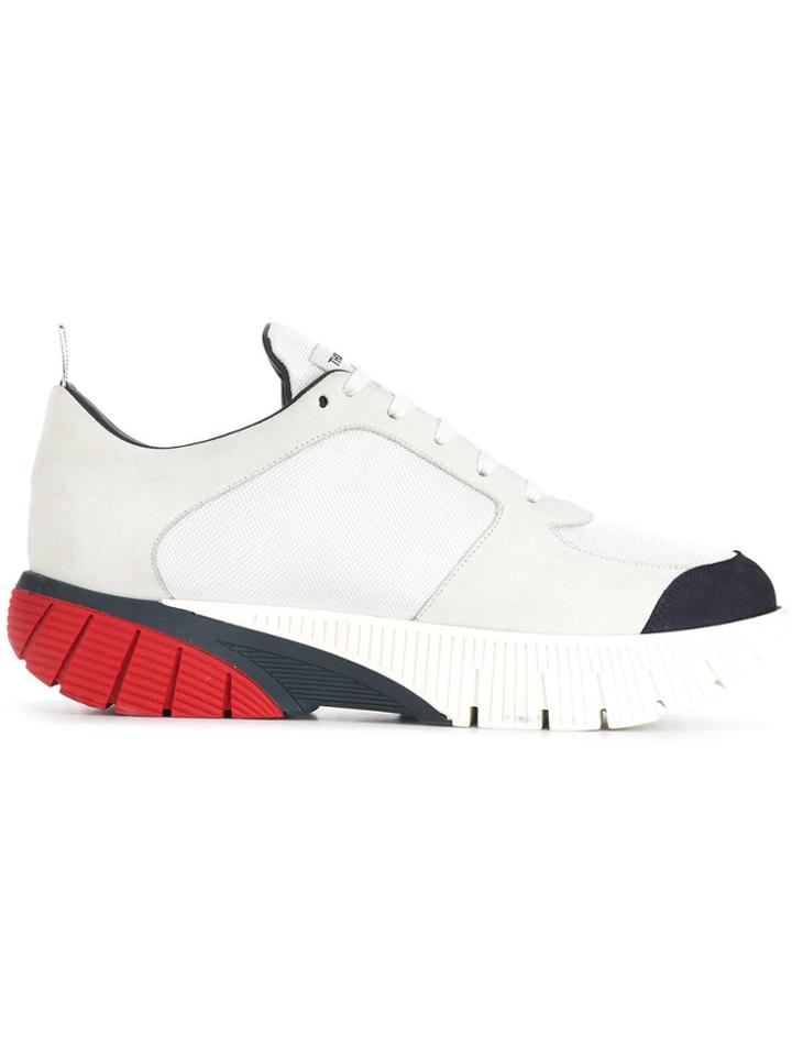 Thom Browne Raised Rubber Sole Running Shoe - White
