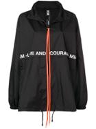 Mia-iam Slogan Print Jacket - Black