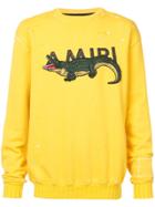Amiri Distressed Crocodile Sweater - Yellow & Orange