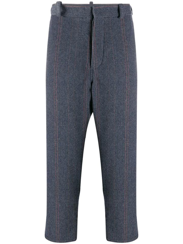 Ann Demeulemeester Pinstriped Trousers - Blue