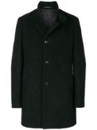 Tagliatore Textured Overcoat - Black